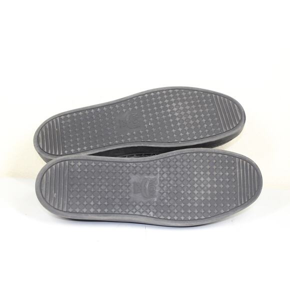 MCM Silver and Black Slip-On Loafers